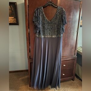 J Kara Navy formal  Dress with Silver Embellishments